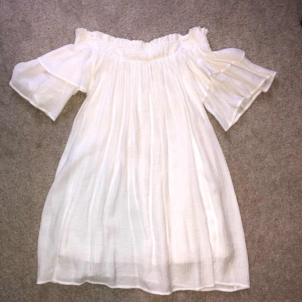 White off-the-shoulder dress